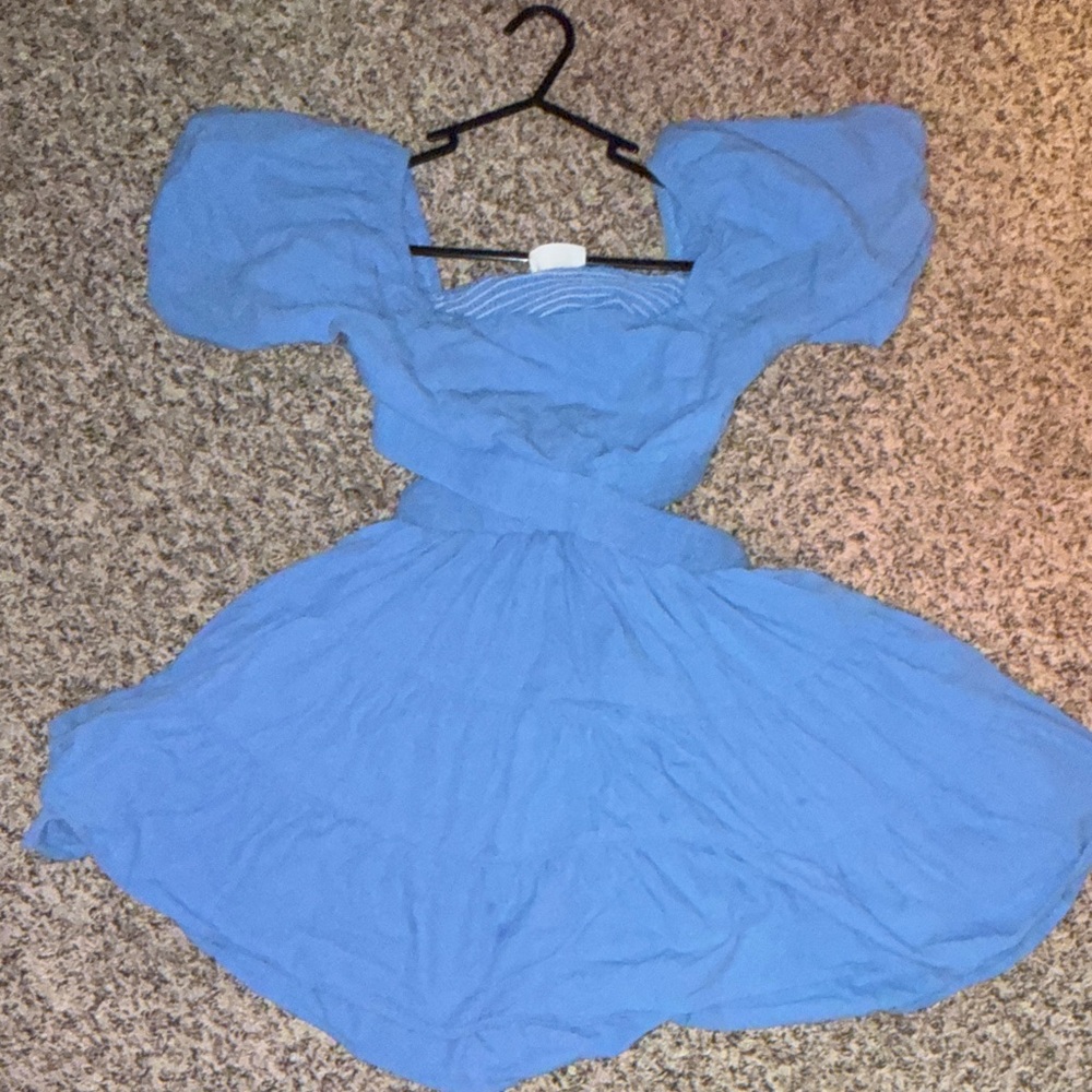 Blue Off-Shoulder Dress